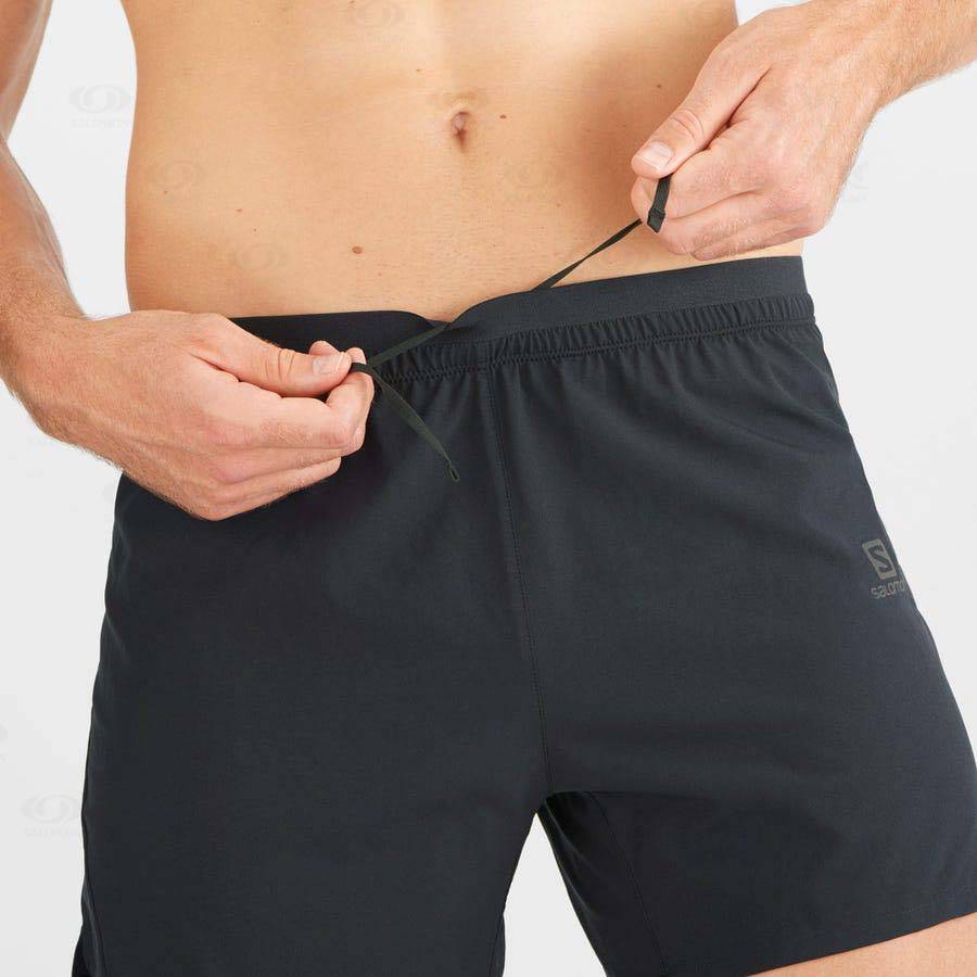 Black Men's Salomon CROSS 5'' Shorts | USA-O2440