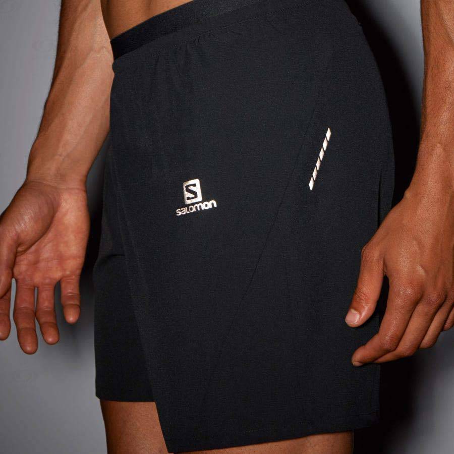 Black Men's Salomon CROSS 7'' Shorts | USA-L1599