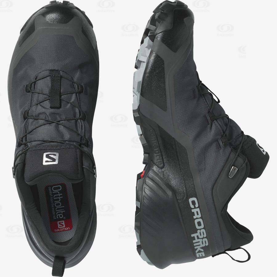 Black Men's Salomon CROSS HIKE GORE-TEX Waterproof Shoes | USA-M2238