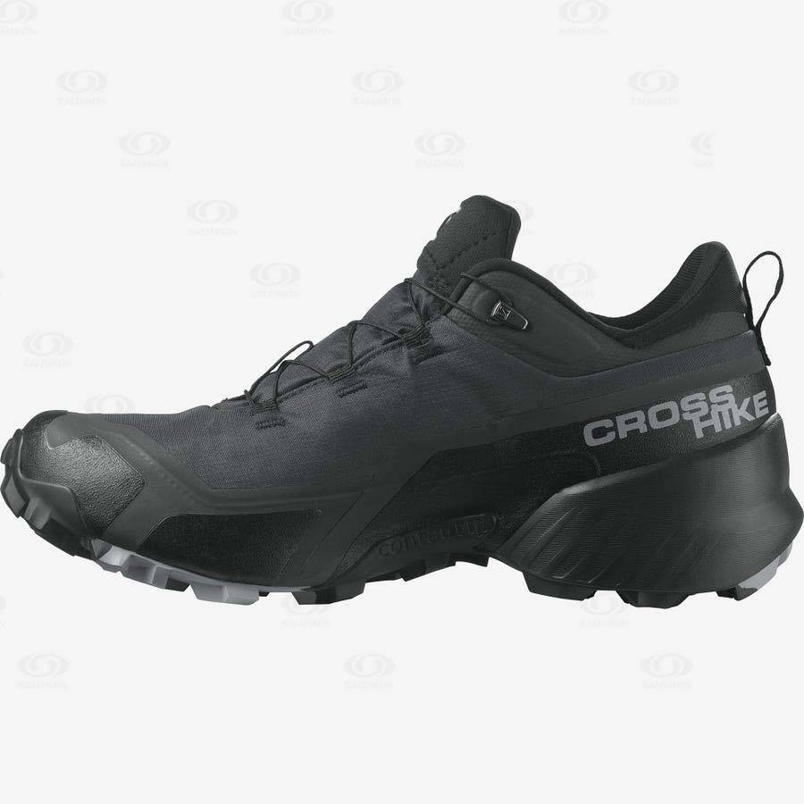 Black Men's Salomon CROSS HIKE GORE-TEX Waterproof Shoes | USA-M2238