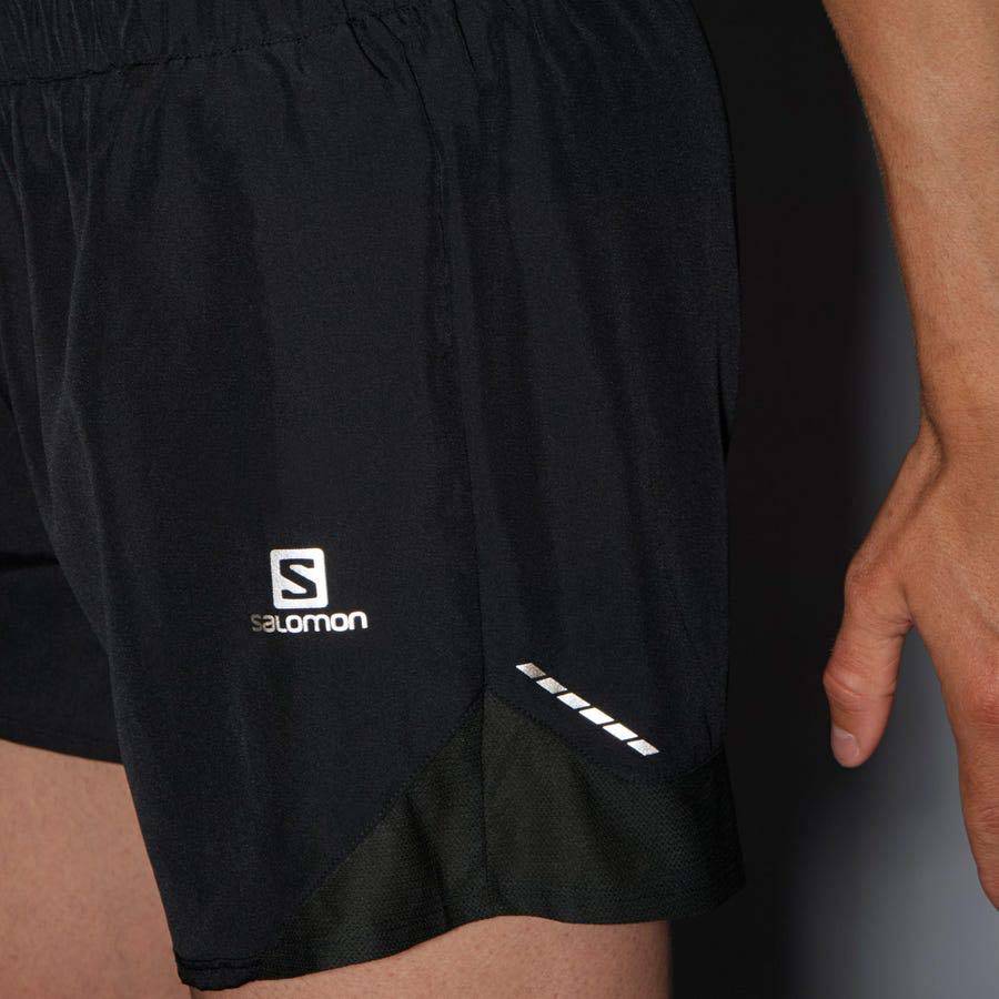 Black Men's Salomon CROSS REBEL 5'' Shorts | USA-S2570