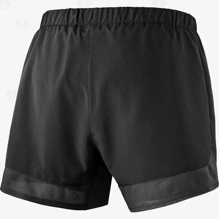 Black Men's Salomon CROSS REBEL 5'' Shorts | USA-S2570