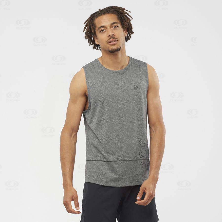 Black Men's Salomon CROSS RUN GRAPHIC T Shirts | USA-L1452