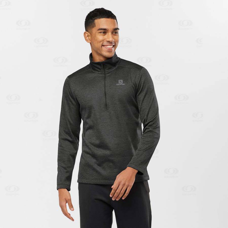 Black Men's Salomon ESSENTIAL LIGHTWARM SEAMLESS Hoodie | USA-W1730