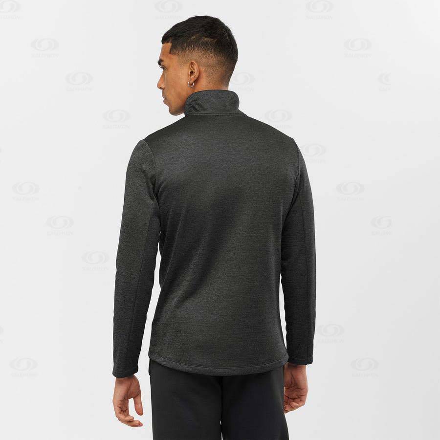 Black Men's Salomon ESSENTIAL LIGHTWARM SEAMLESS Hoodie | USA-W1730