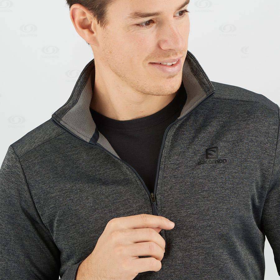 Black Men's Salomon ESSENTIAL LIGHTWARM SEAMLESS Hoodie | USA-W1730