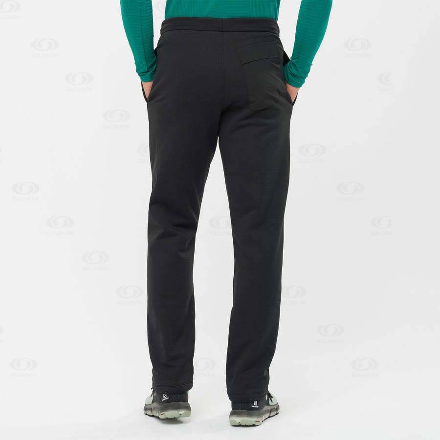 Black Men's Salomon ESSENTIAL WARM FLEECE Pants | USA-N1162