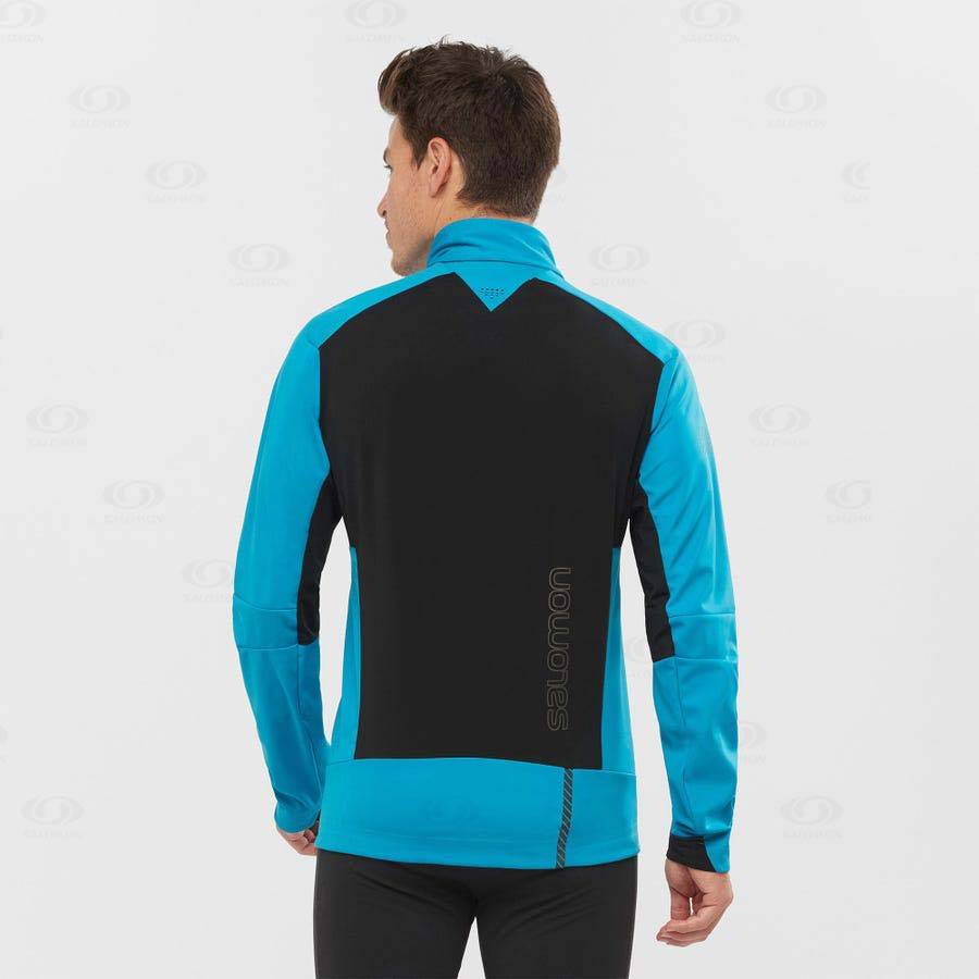 Black Men's Salomon GORE-TEX INFINIUM™ WINDSTOPPER® PRO Softshell Jackets | USA-M1097