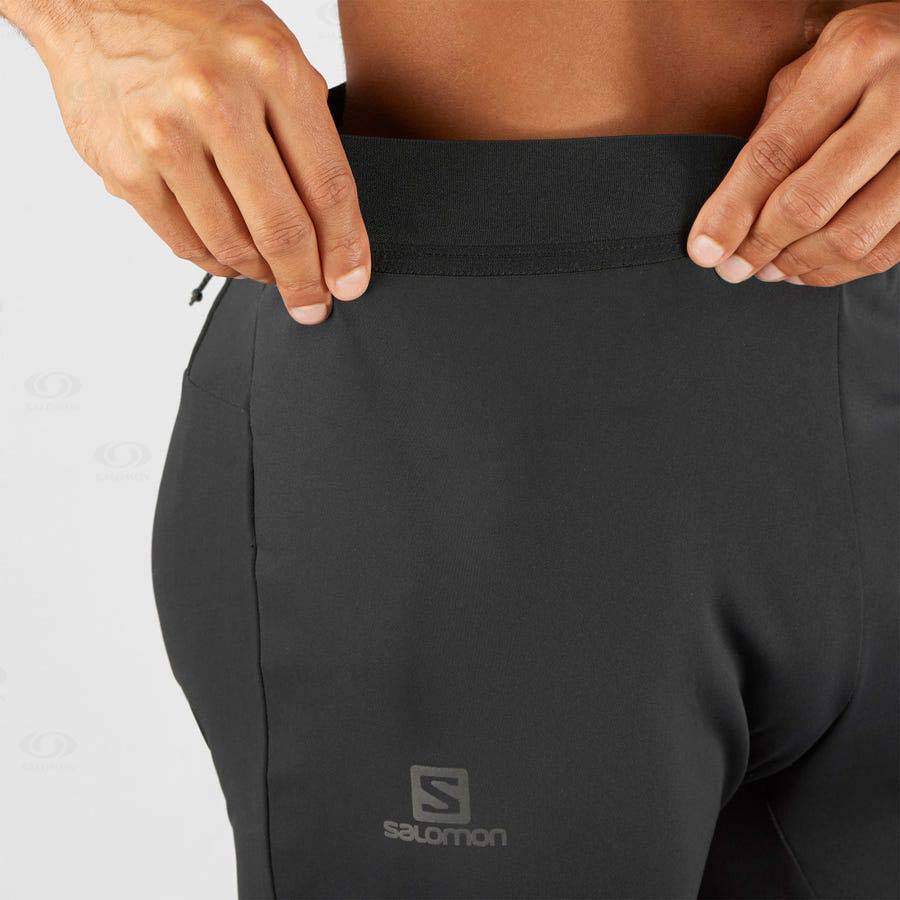 Black Men's Salomon GORE TEX INFINIUM™ WINDSTOPPER® Running Tights | USA-S1506