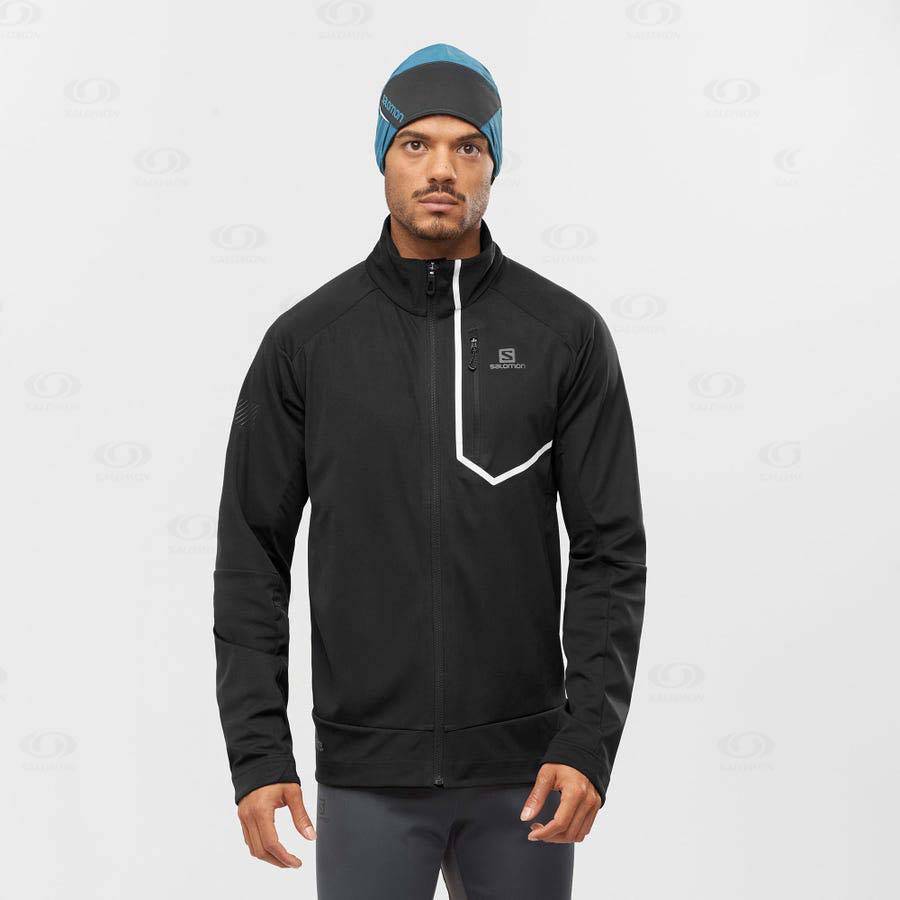 Black Men's Salomon GORE-TEX INFINIUM™ WINDSTOPPER® PRO Softshell Jackets | USA-S2549