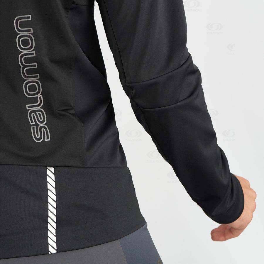 Black Men's Salomon GORE-TEX INFINIUM™ WINDSTOPPER® PRO Softshell Jackets | USA-S2549