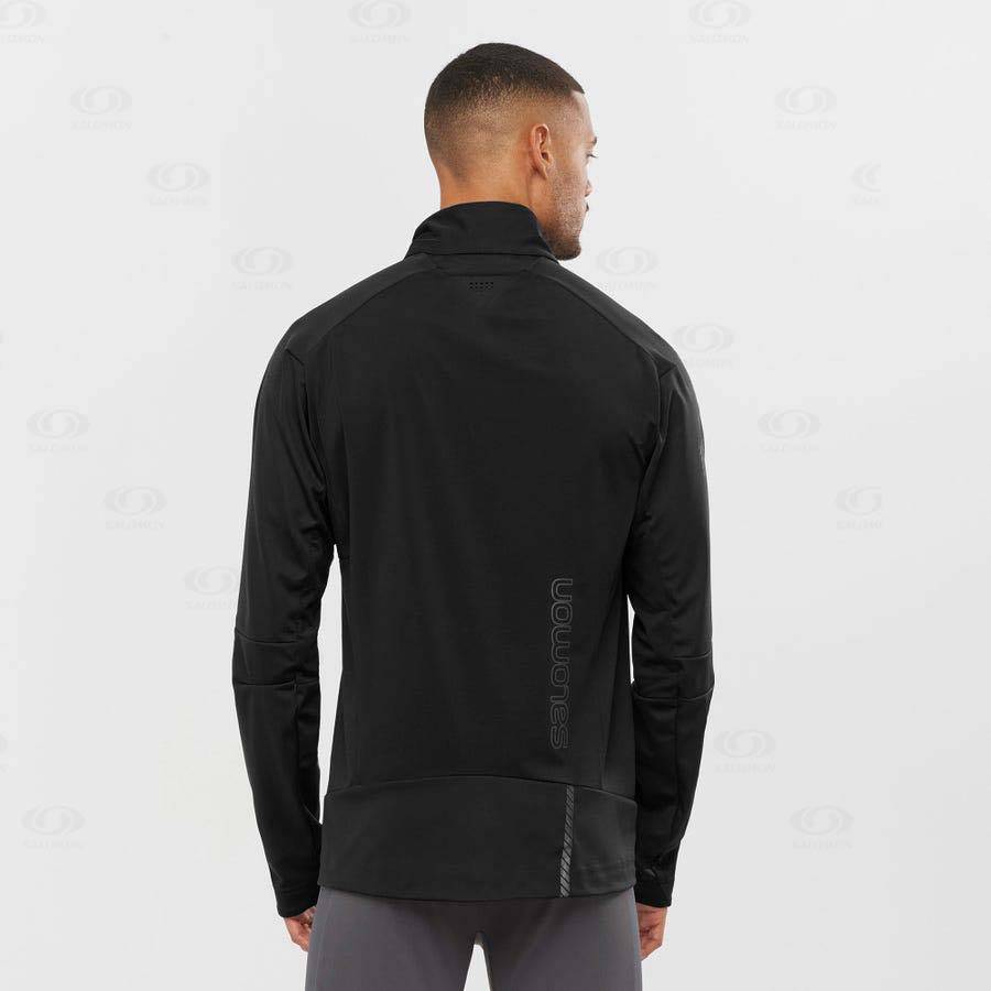 Black Men's Salomon GORE-TEX INFINIUM™ WINDSTOPPER® PRO Softshell Jackets | USA-S2549