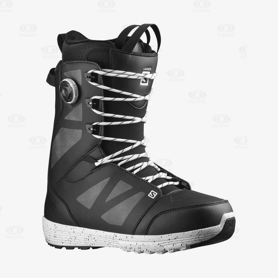 Black Men\'s Salomon LAUNCH LACE BOA SJ Ski Boots | USA-A1332