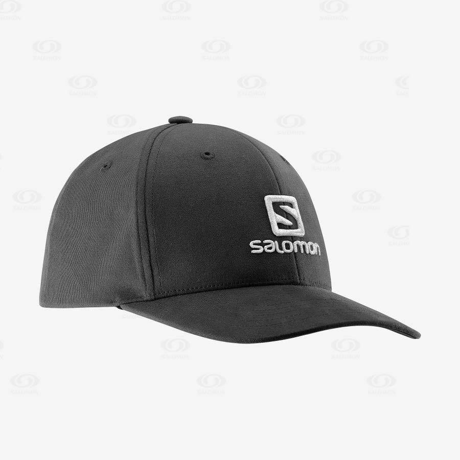 Black Men\'s Salomon LOGO Hats | USA-N2513