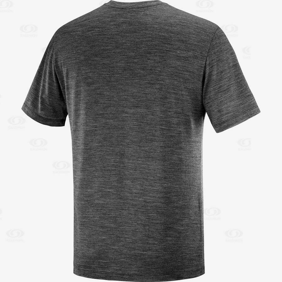 Black Men's Salomon OUTLIFE MERINO BLEND T Shirts | USA-N1533