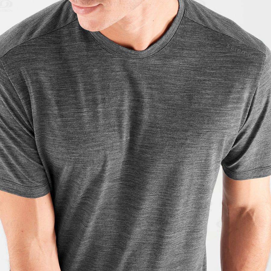 Black Men's Salomon OUTLIFE MERINO BLEND T Shirts | USA-N1533