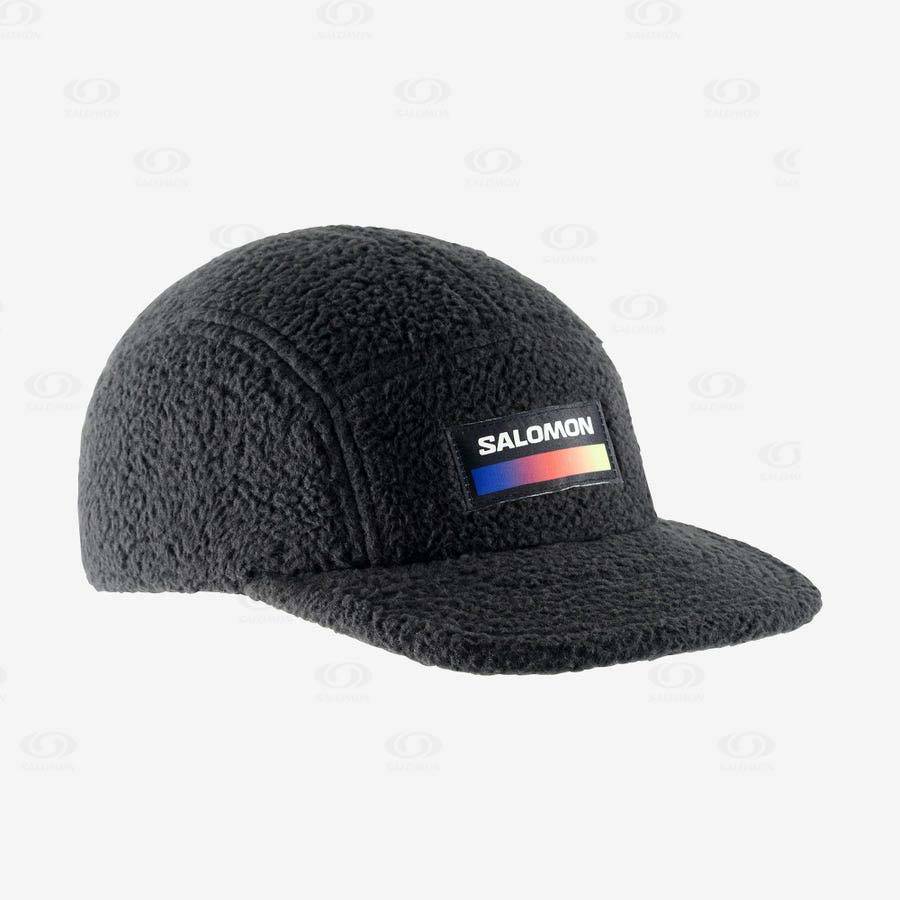 Black Men\'s Salomon OUTLIFE SWEET FLEECE Hats | USA-O2169