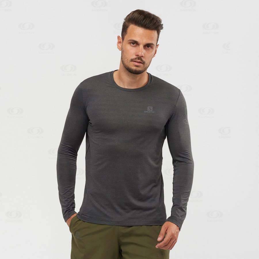 Black Men's Salomon OUTLINE T Shirts | USA-wM1139