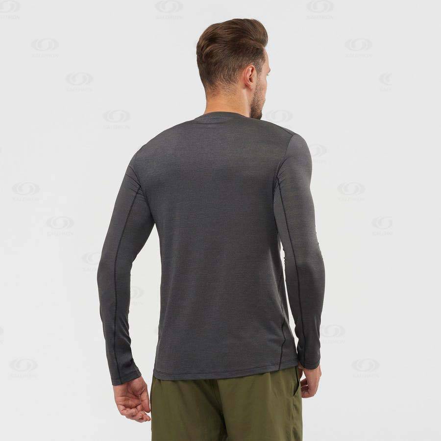 Black Men's Salomon OUTLINE T Shirts | USA-wM1139