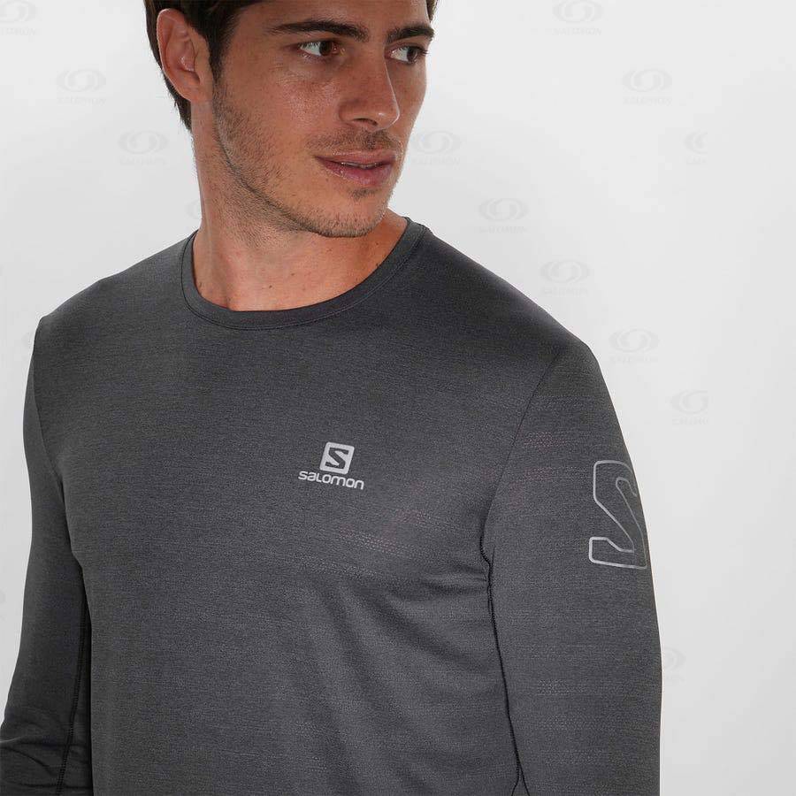 Black Men's Salomon OUTLINE T Shirts | USA-wM1139