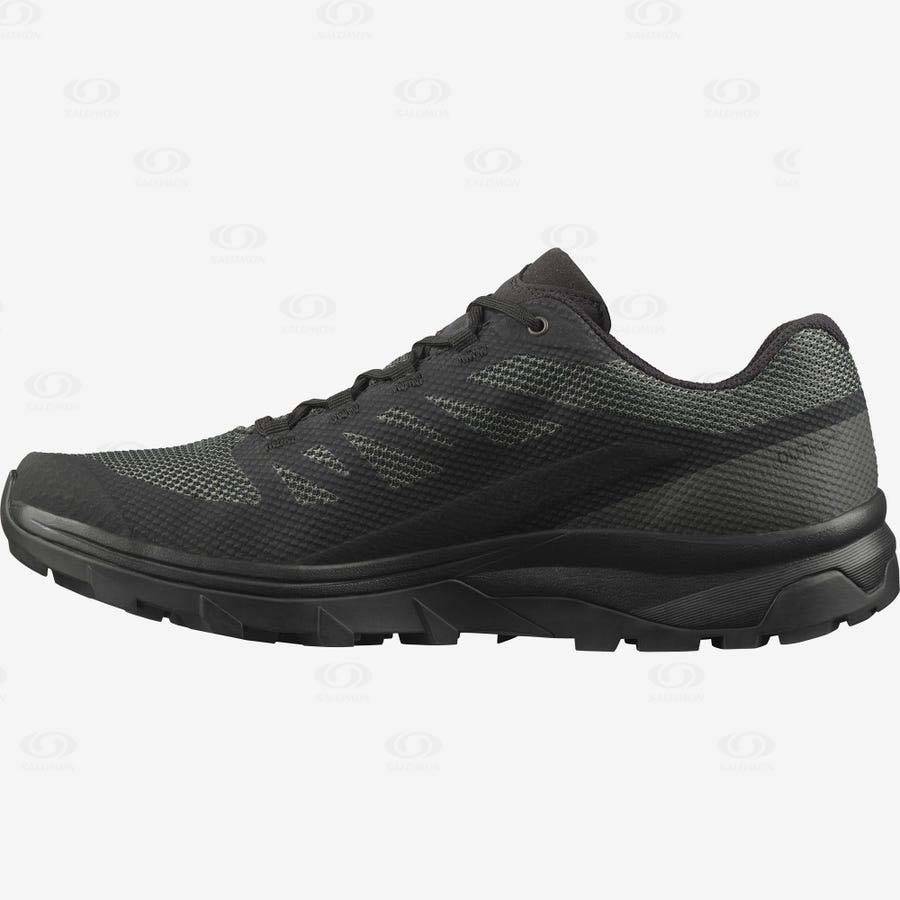 Black Men's Salomon OUTLINE WIDE GORE-TEX Waterproof Shoes | USA-L1053