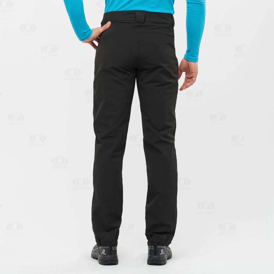 Black Men's Salomon OUTPEAK WARM Pants | USA-W1460