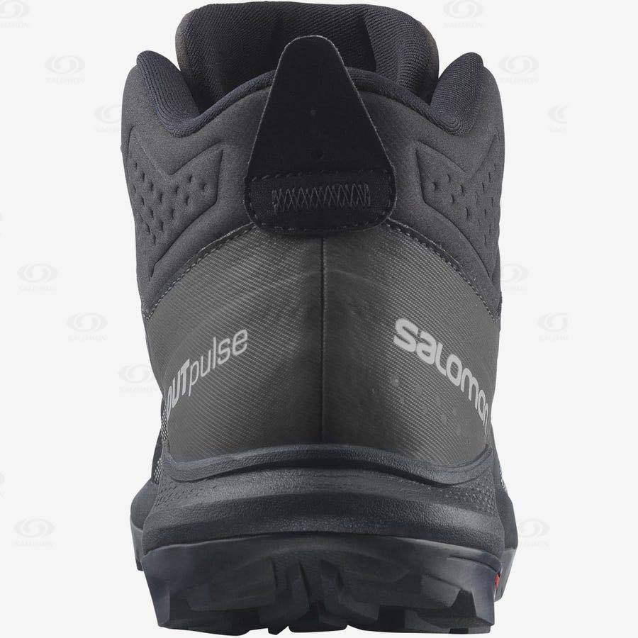 Black Men's Salomon OUTPULSE MID GORE-TEX Hiking Boots | USA-M2112