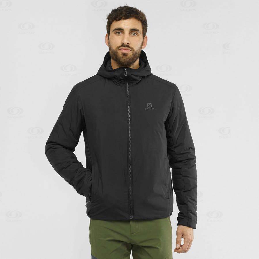 Black Men's Salomon OUTRACK INSULATED Insulated Jackets | USA-A1178