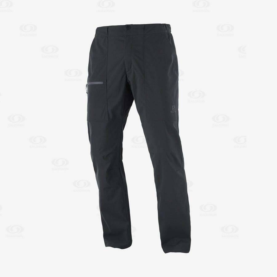 Black Men\'s Salomon OUTRACK Pants | USA-S2094