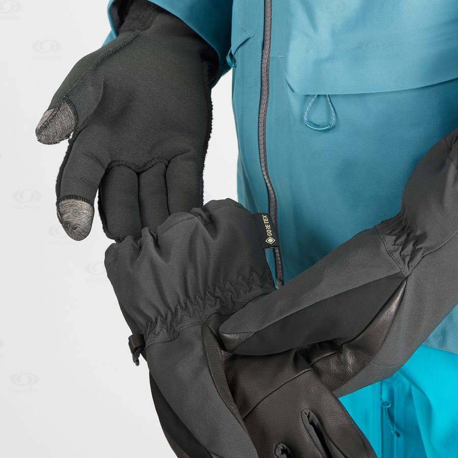 Black Men's Salomon PROPELLER 3IN1 GORE-TEX Gloves | USA-O1252