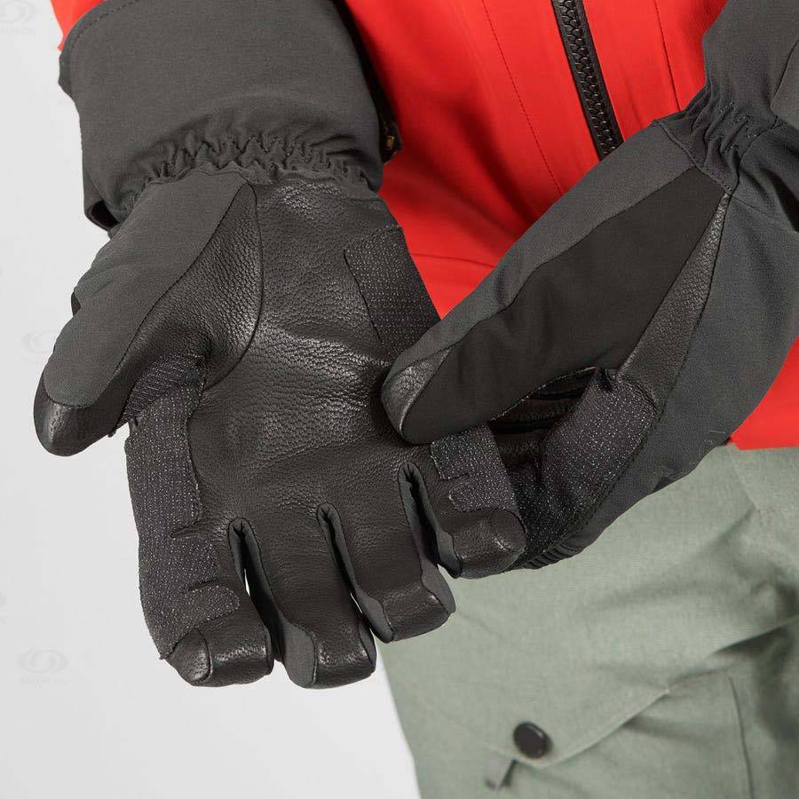 Black Men's Salomon QST GORE-TEX Gloves | USA-A1297