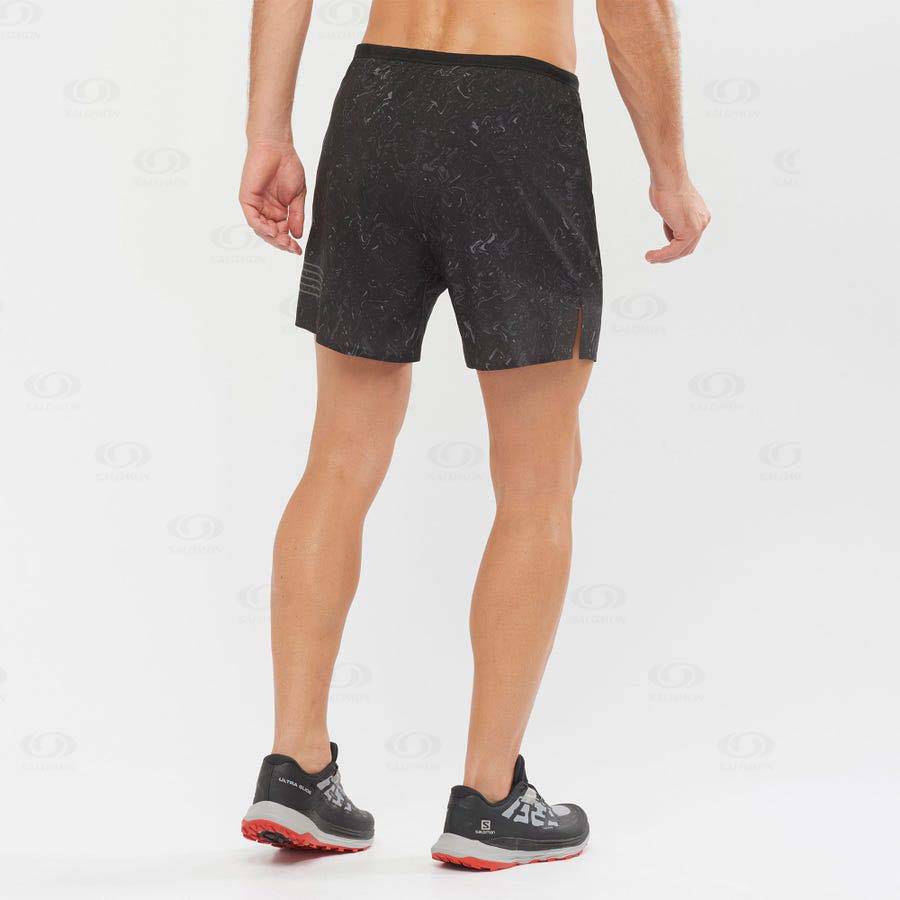 Black Men's Salomon SENSE 5 Shorts | USA-W1280