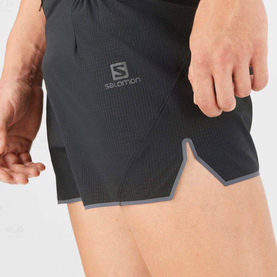 Black Men's Salomon SENSE AERO 3'' Shorts | USA-S2521