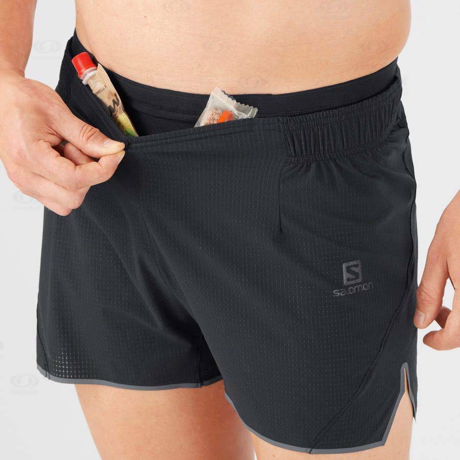 Black Men's Salomon SENSE AERO 3'' Shorts | USA-S2521