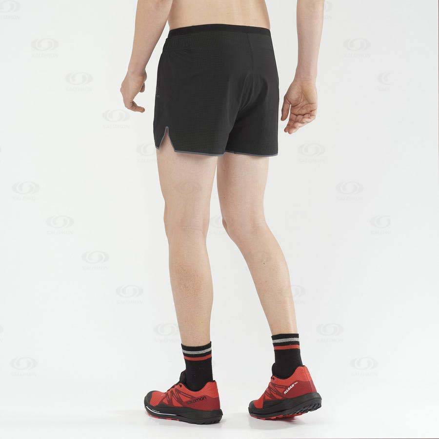 Black Men's Salomon SENSE AERO 3'' Shorts | USA-S2521