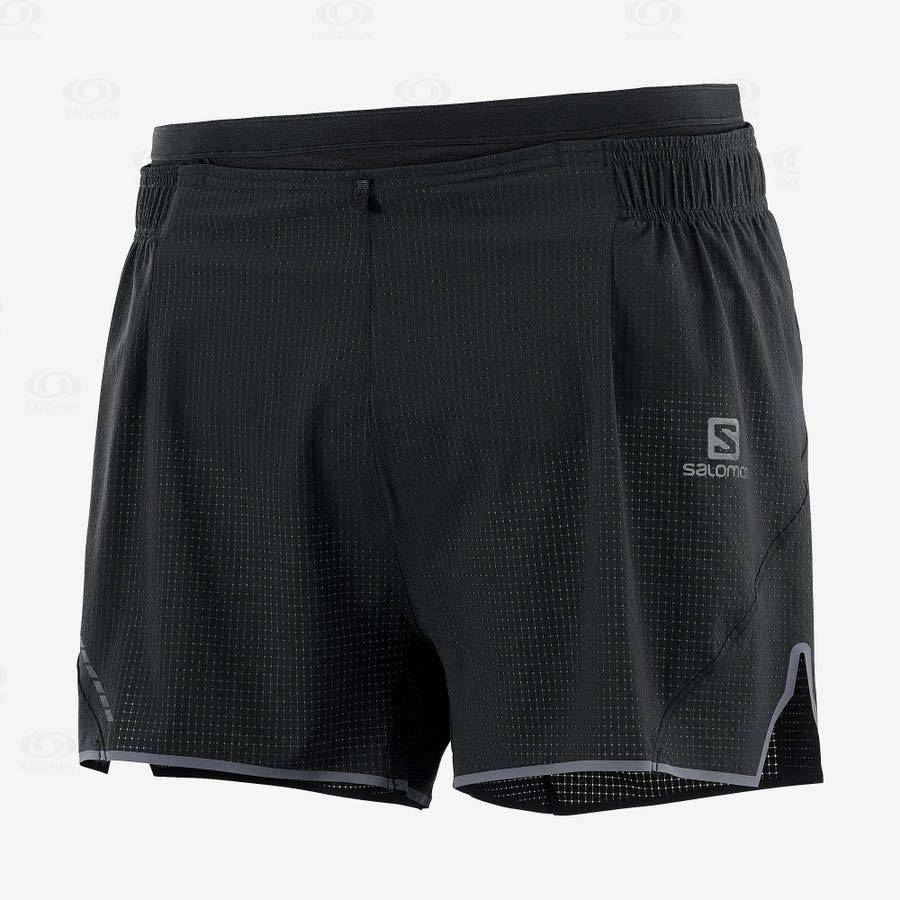 Black Men\'s Salomon SENSE AERO 3\'\' Shorts | USA-S2521