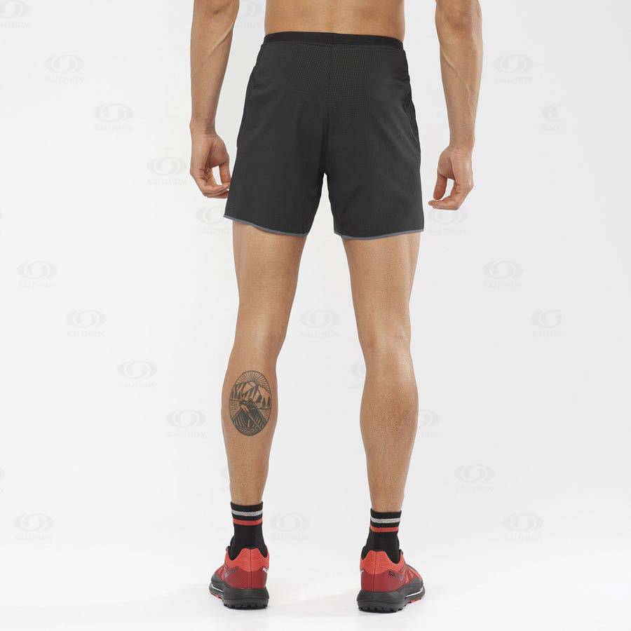 Black Men's Salomon SENSE AERO 5'' Shorts | USA-O1665