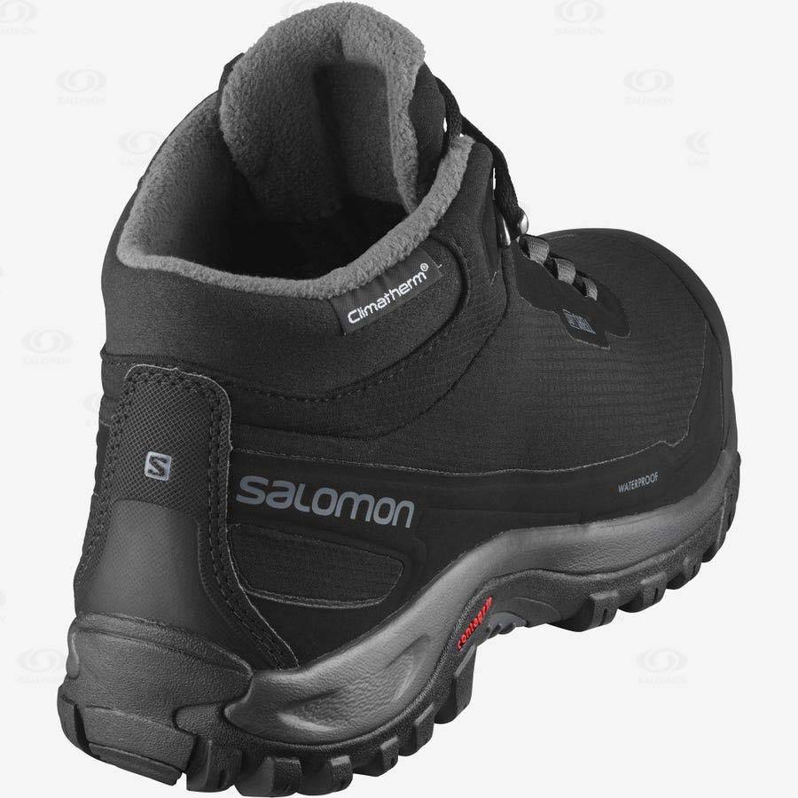 Black Men's Salomon SHELTER CLIMASALOMON™ WATERPROOF Winter Boots | USA-A2123