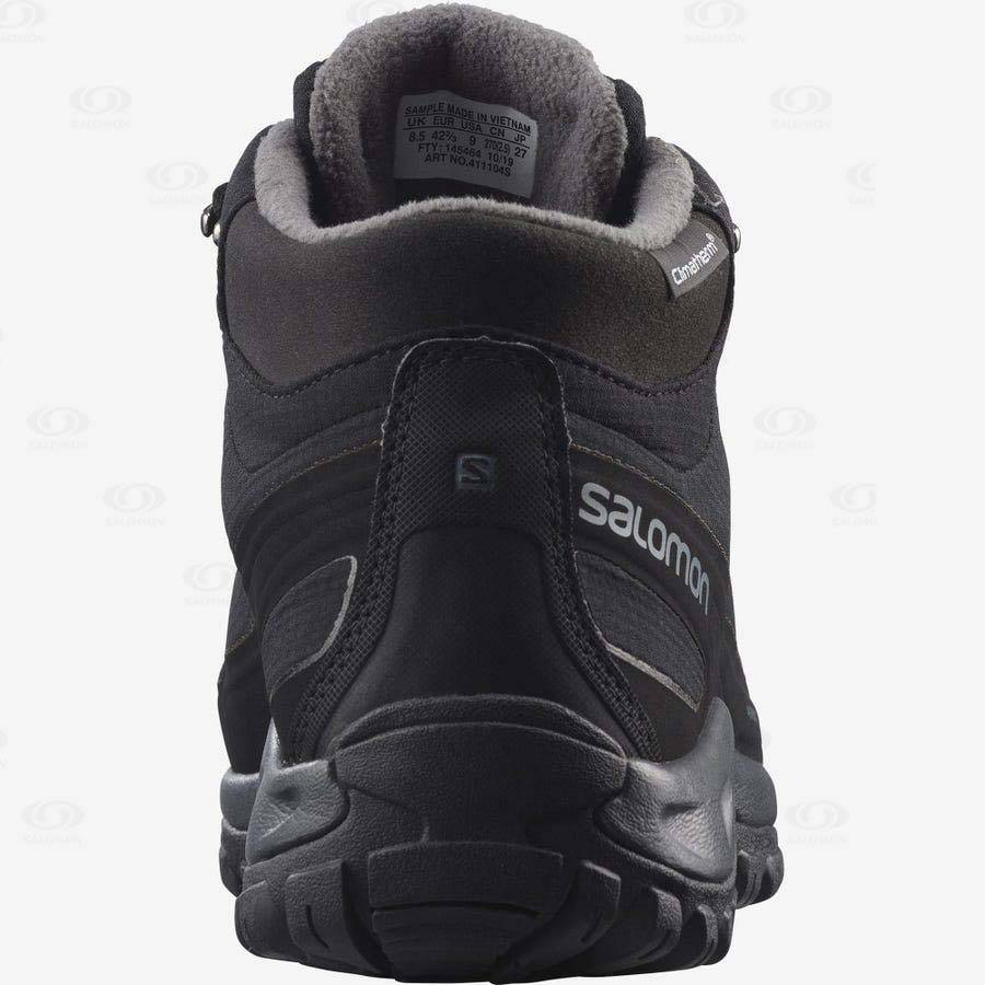 Black Men's Salomon SHELTER CLIMASALOMON™ WATERPROOF Winter Boots | USA-A2123