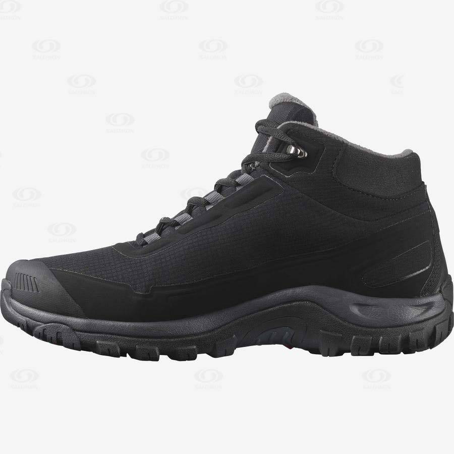 Black Men's Salomon SHELTER CLIMASALOMON™ WATERPROOF Winter Boots | USA-A2123