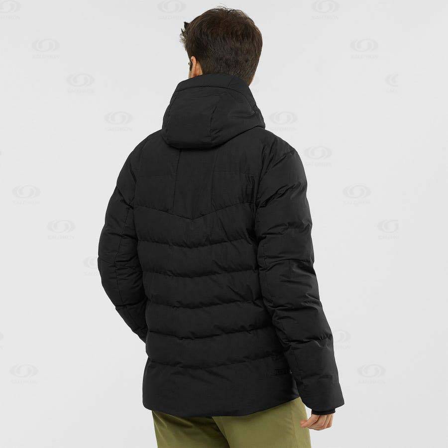 Black Men's Salomon SNOWSHELTER Insulated Jackets | USA-A2081