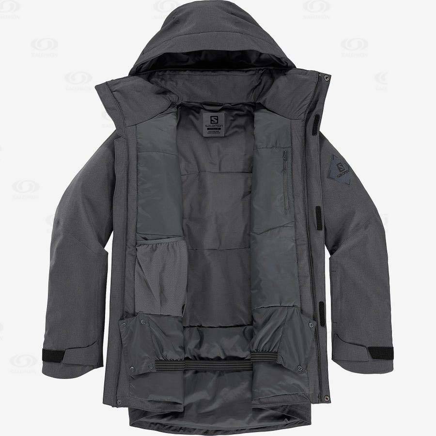 Black Men's Salomon STANCE CARGO Ski Jackets | USA-M2035