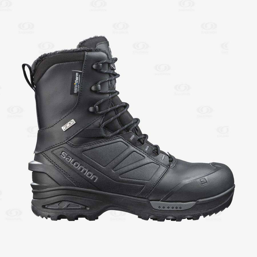 Black Men\'s Salomon TOUNDRA FORCES CLIMASALOMON™ WATERPROOF Tactical Boots | USA-N2366