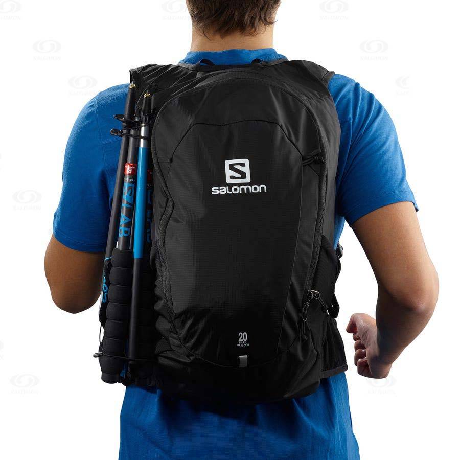 Black Men's Salomon TRAILBLAZER 20 Backpacks | USA-O1390