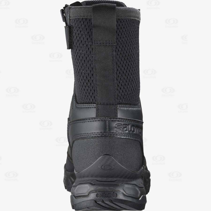 Black Men's Salomon URBAN JUNGLE ULTRA SIDE ZIP Tactical Boots | USA-S1751