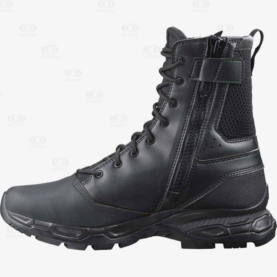 Black Men's Salomon URBAN JUNGLE ULTRA SIDE ZIP Tactical Boots | USA-S1751