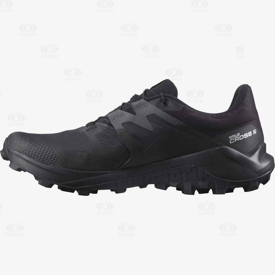 Black Men's Salomon WILDCROSS 2 GORE-TEX Trail Running Shoes | USA-A1360