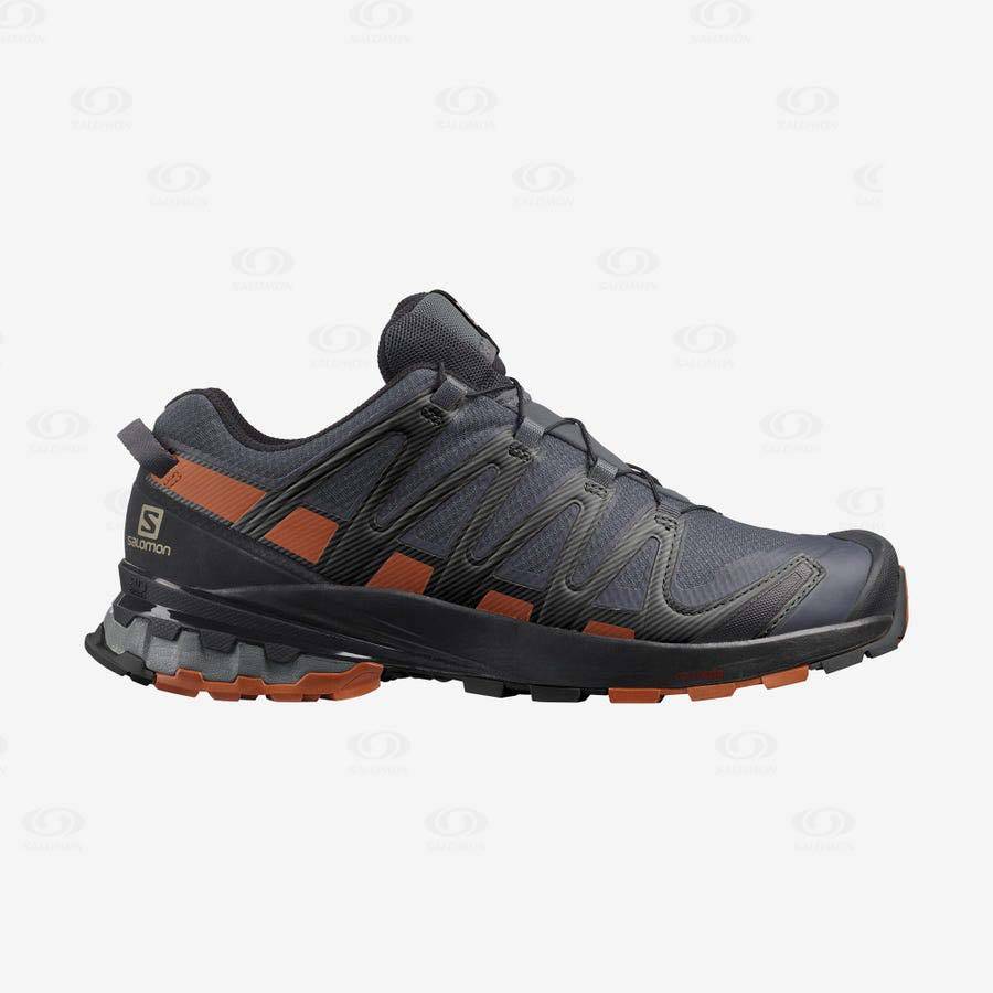 Black Men\'s Salomon XA PRO 3D V8 GORE-TEX WIDE Trail Running Shoes | USA-L2243