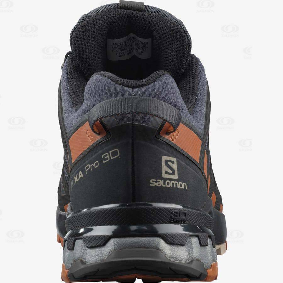 Black Men's Salomon XA PRO 3D V8 GORE-TEX WIDE Waterproof Shoes | USA-N1505