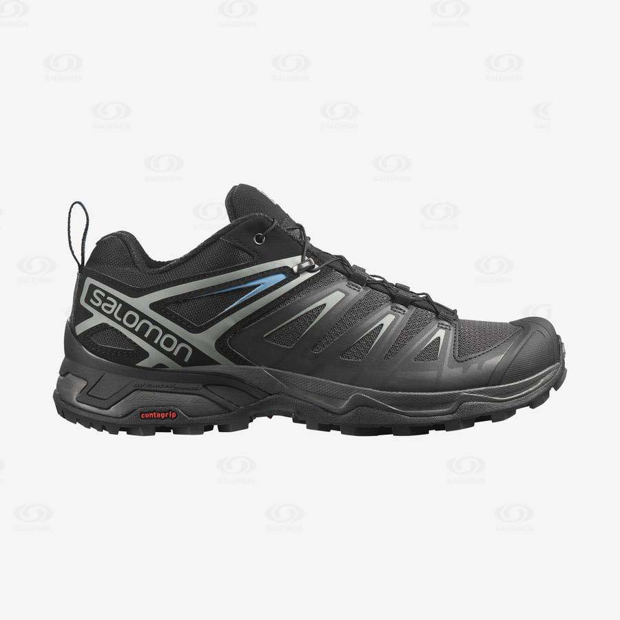 Black Men\'s Salomon X ULTRA 3 Hiking Shoes | USA-A1752